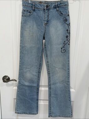 So Wear it Declare it Light Blue girls Embroidered Bootcut Jeans size 16